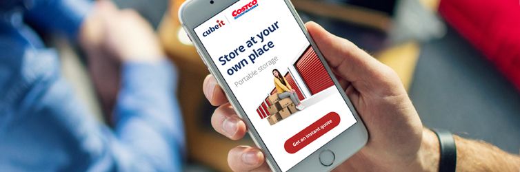 Cubeit/Costco New Rebranded Website on a mobile phone